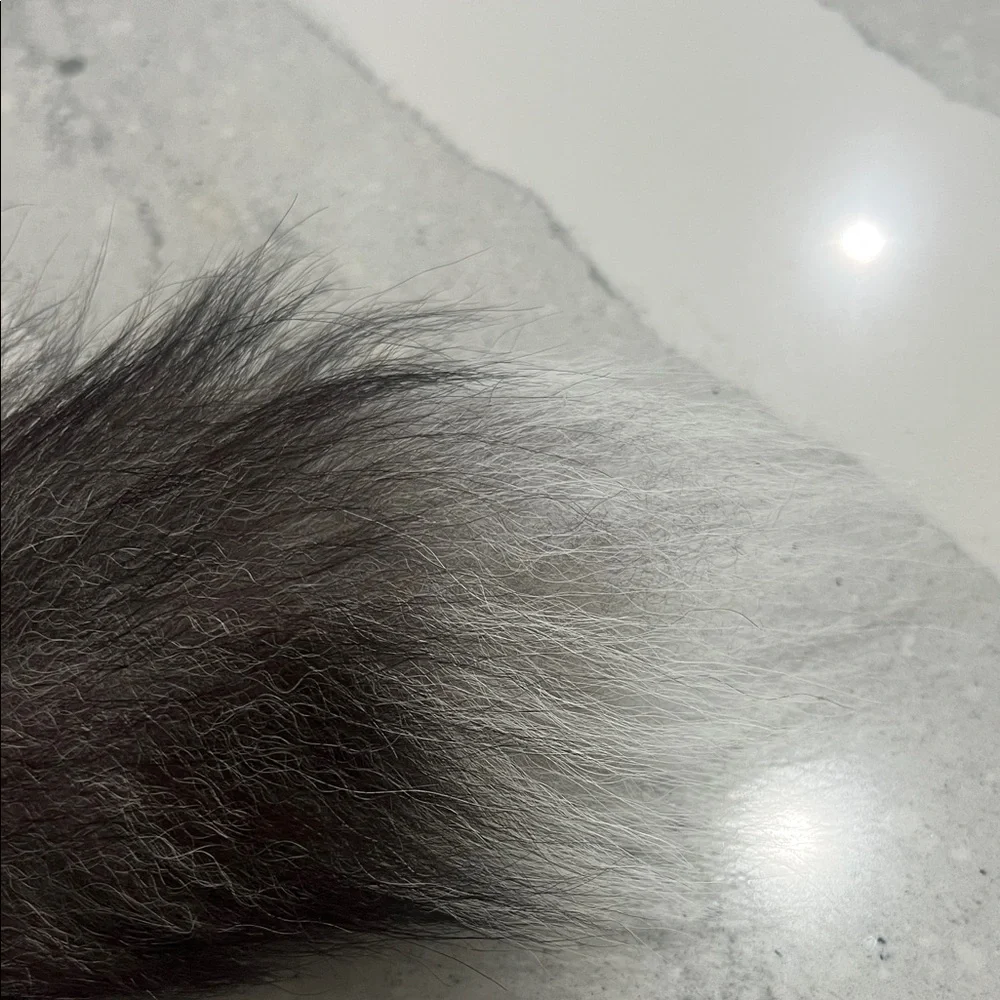 Elegant‎ Gray Fox Fur Keychain Accessory